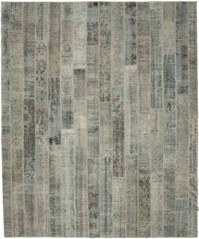 Gri Boyalı Patchwork Halı - 248 cm x 302 cm
