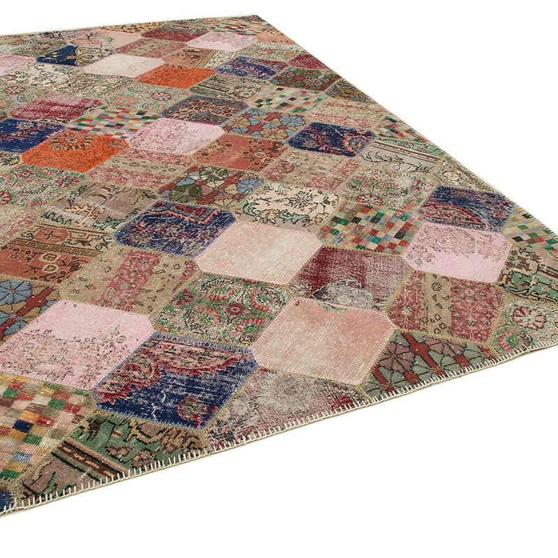 Çok Renkli Patchwork El Dokuma Halı - 225 cm x 340 cm - K0051326
