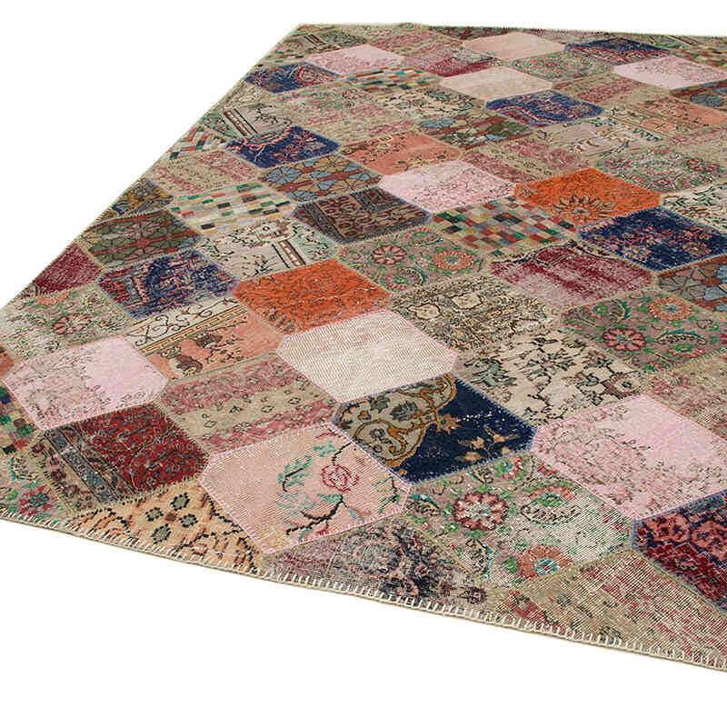 Çok Renkli Patchwork El Dokuma Halı - 225 cm x 340 cm - K0051326