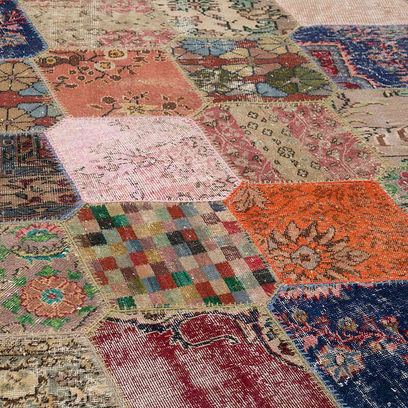 Çok Renkli Patchwork El Dokuma Halı - 225 cm x 340 cm - K0051326