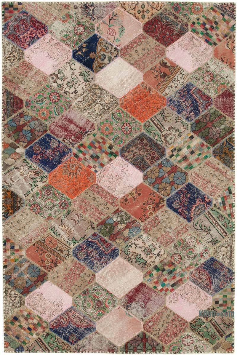 Çok Renkli Patchwork El Dokuma Halı - 225 cm x 340 cm - K0051326
