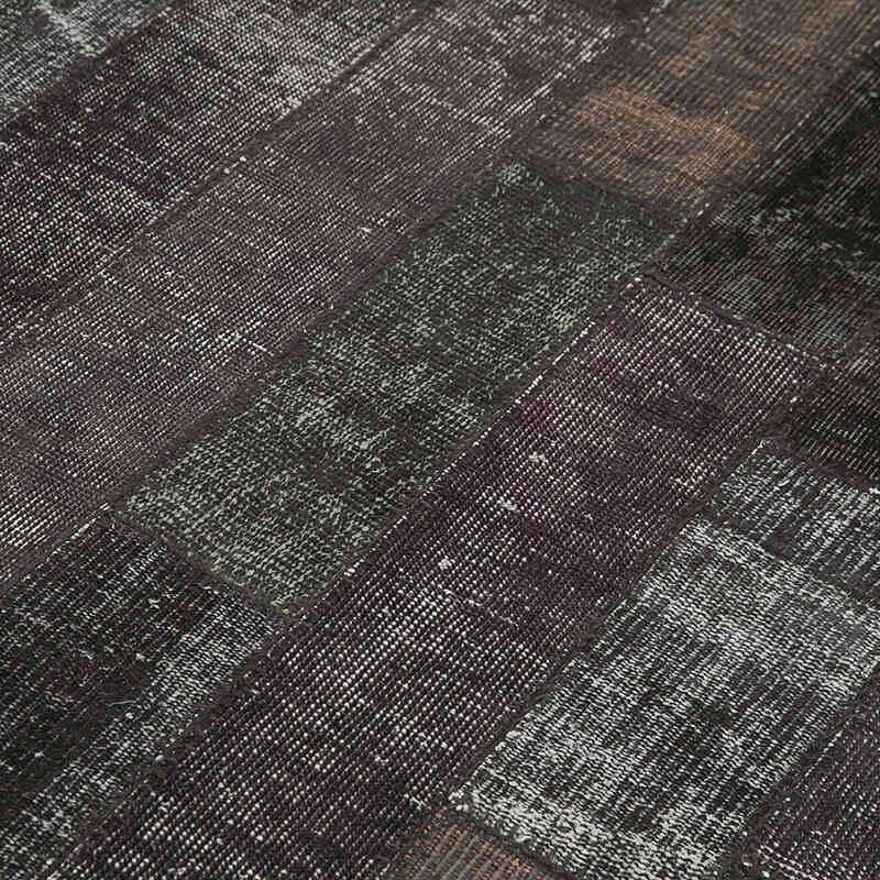 Brown Patchwork Hand-Knotted Turkish Rug - 5' 7" x 8'  (67" x 96") - K0051328