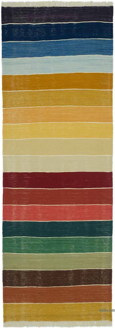 Çok Renkli Yeni Kök Boya El Dokuma Yolluk Kilim - 105 cm x 295 cm
