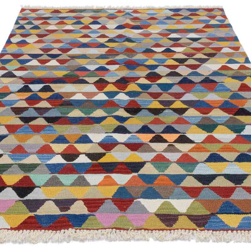 Multicolor Nueva Alfombra Turca Kilim - 126 cm x 187 cm - K0051349