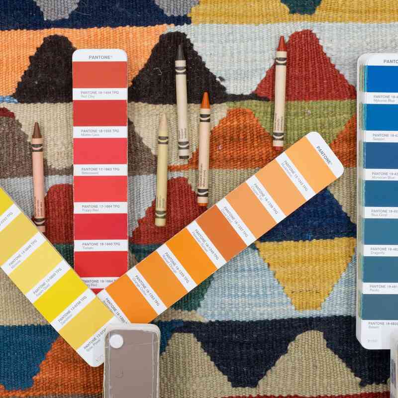 Multicolor Nueva Alfombra Turca Kilim - 126 cm x 187 cm - K0051349