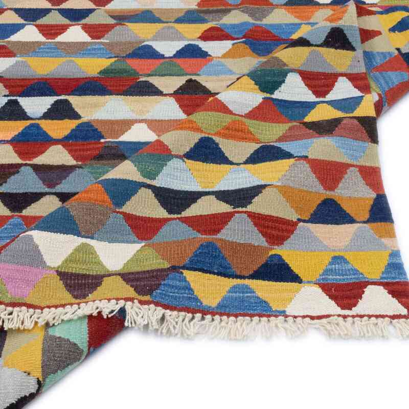 Multicolor Nueva Alfombra Turca Kilim - 126 cm x 187 cm - K0051349