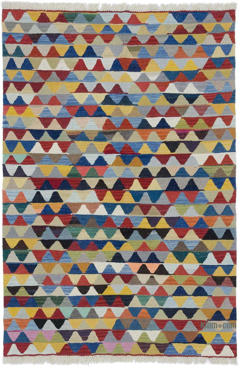 Multicolor Nueva Alfombra Turca Kilim - 126 cm x 187 cm - K0051349