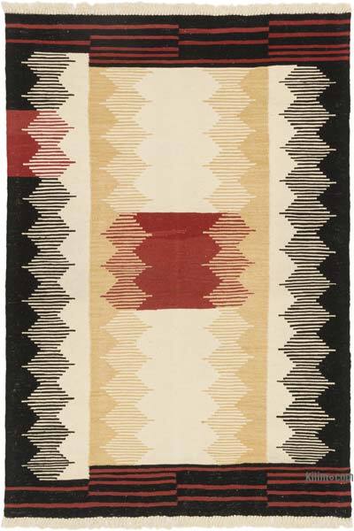 Beige, Brown New Handwoven Turkish Kilim Rug - 4' 2" x 6'  (50" x 72")