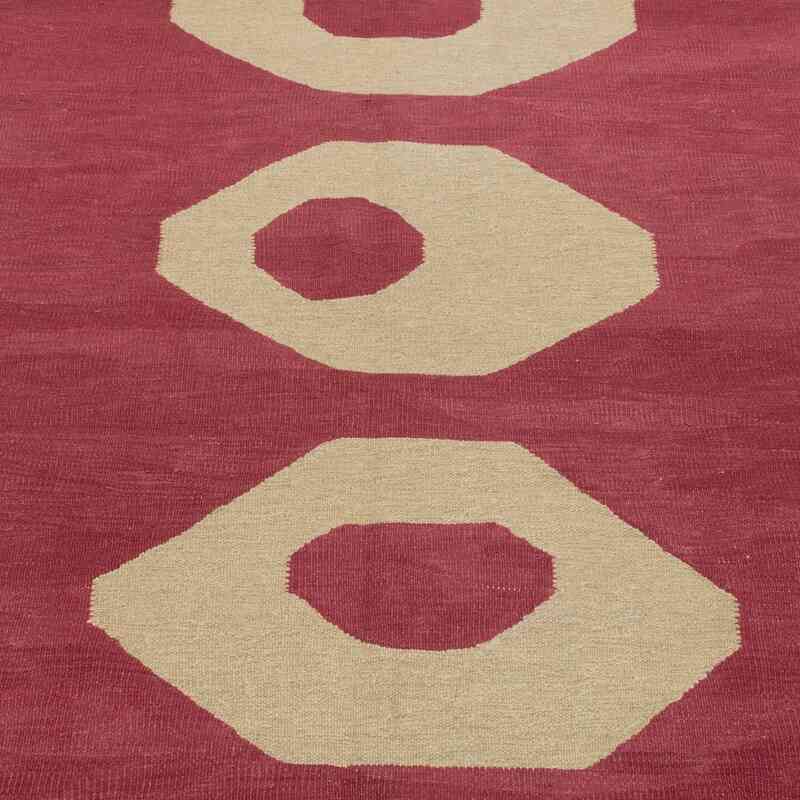 Rojo Nueva Alfombra Turca Kilim - 136 cm x 203 cm - K0051352