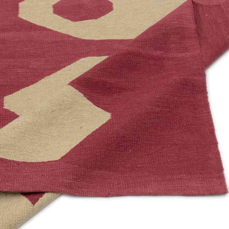 Rojo Nueva Alfombra Turca Kilim - 136 cm x 203 cm - K0051352