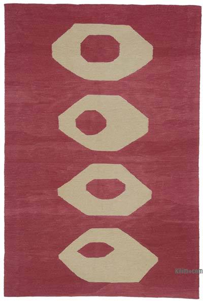 Rojo Nueva Alfombra Turca Kilim - 136 cm x 203 cm