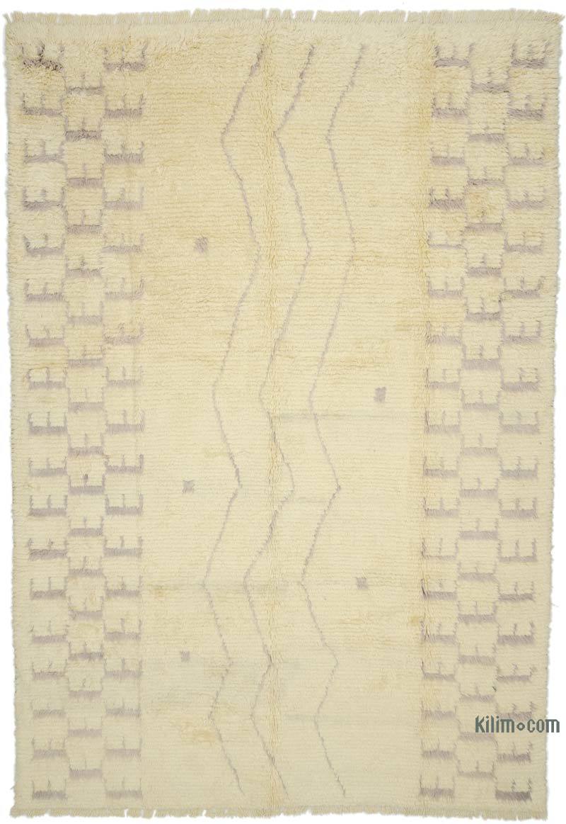Beige New Moroccan Style Hand-Knotted Tulu Rug - 8'  x 11' 4" (96" x 136") - K0051365