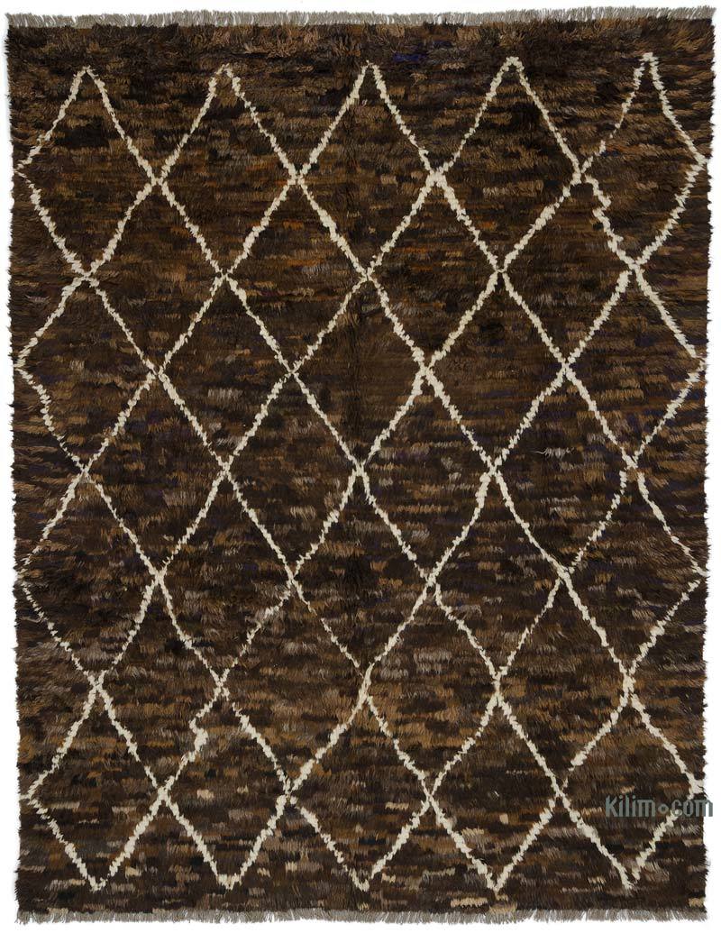 Kahverengi Yeni Fas Stili El Dokuma Tulu - 260 cm x 330 cm - K0051367