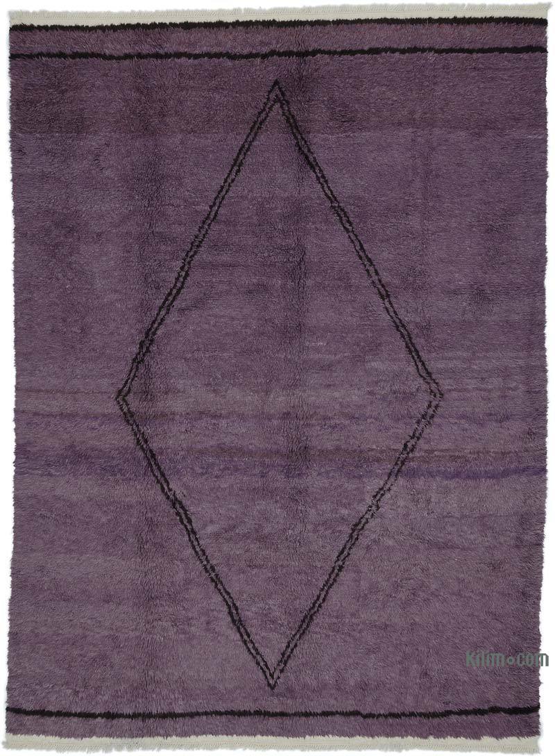 Púrpura Alfombra "Tulu" de estilo marroquí anudada a mano - 244 cm x 333 cm - K0051370