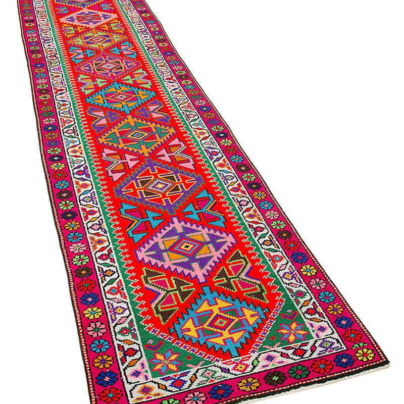 Vintage Tribal Runner Rug - 2' 8" x 12' 2" (32" x 146") - K0051401