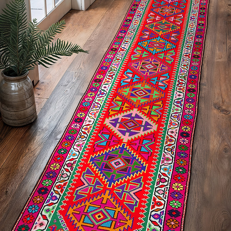Vintage Tribal Runner Rug - 2' 8" x 12' 2" (32" x 146") - K0051401