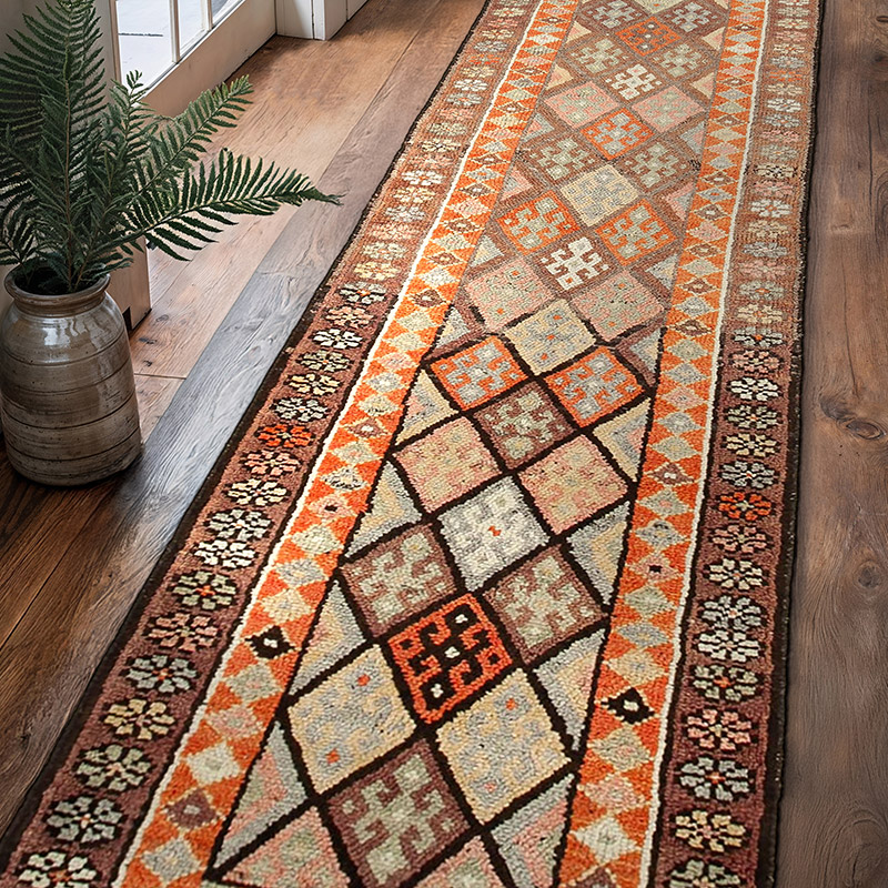 Alfombra Vintage de pasillo - 90 cm x 340 cm - K0051444