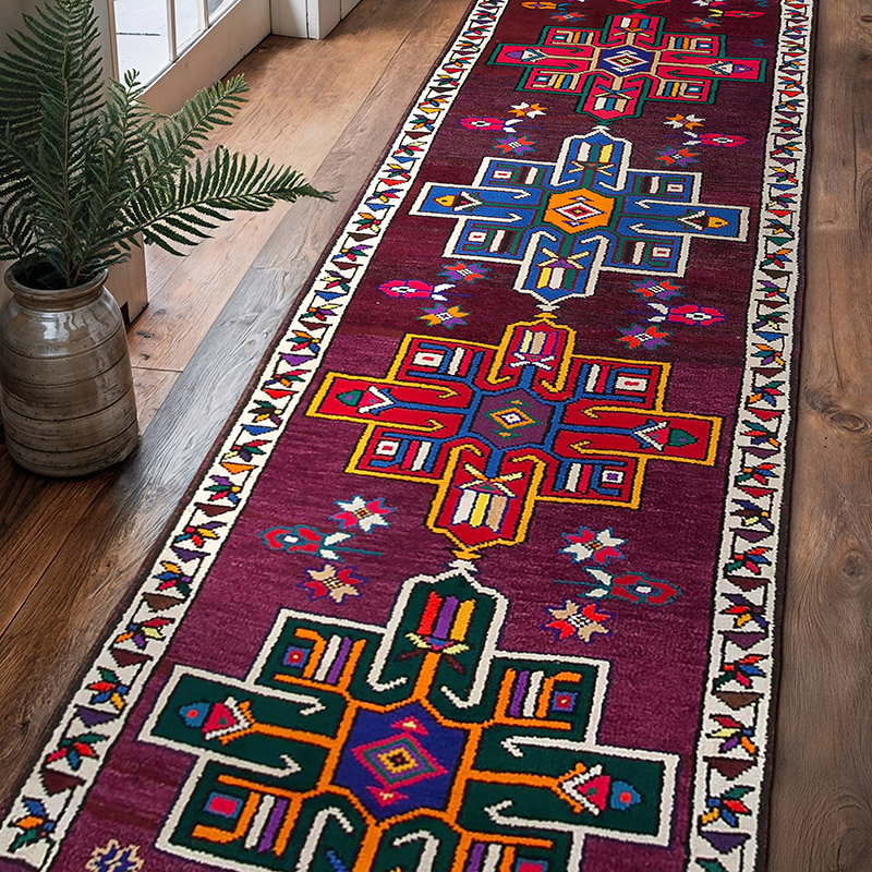 Alfombra Vintage de pasillo - 90 cm x 332 cm - K0051483