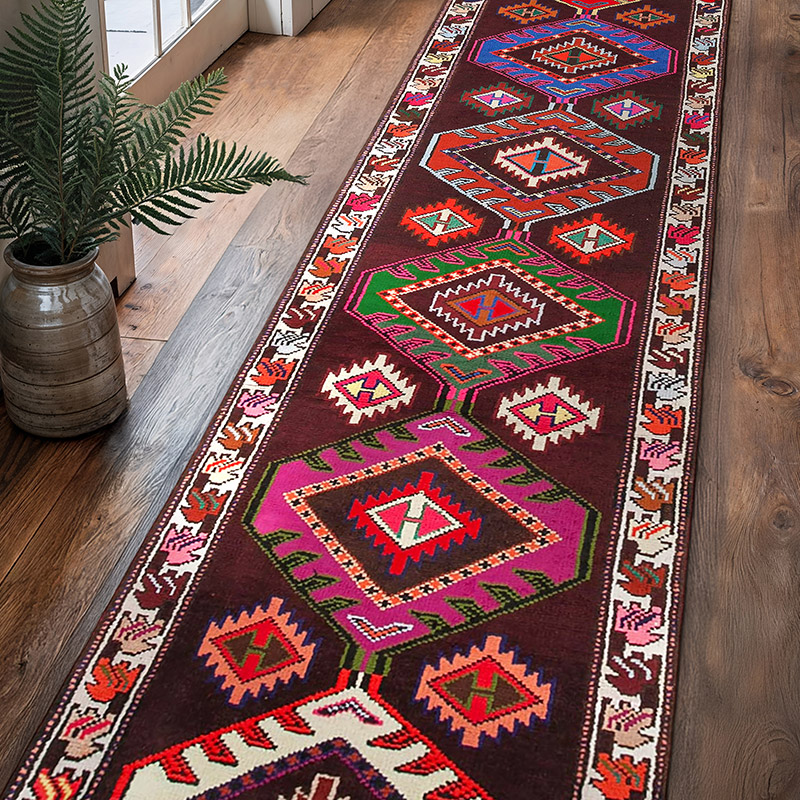 Alfombra Vintage de pasillo - 90 cm x 364 cm - K0051488