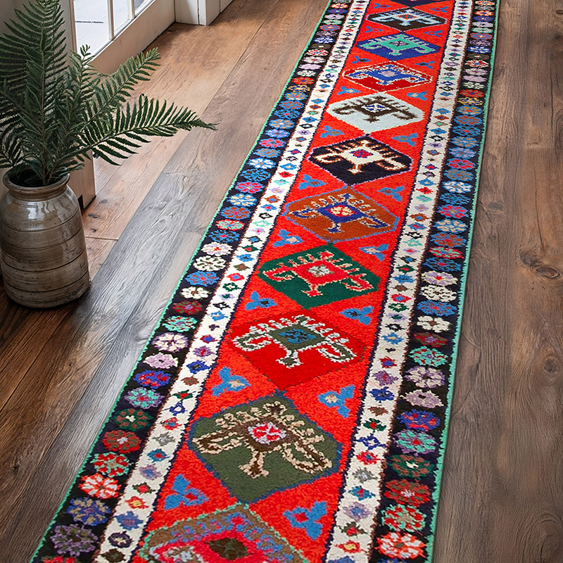 Alfombra Vintage de pasillo - 80 cm x 396 cm - K0051519