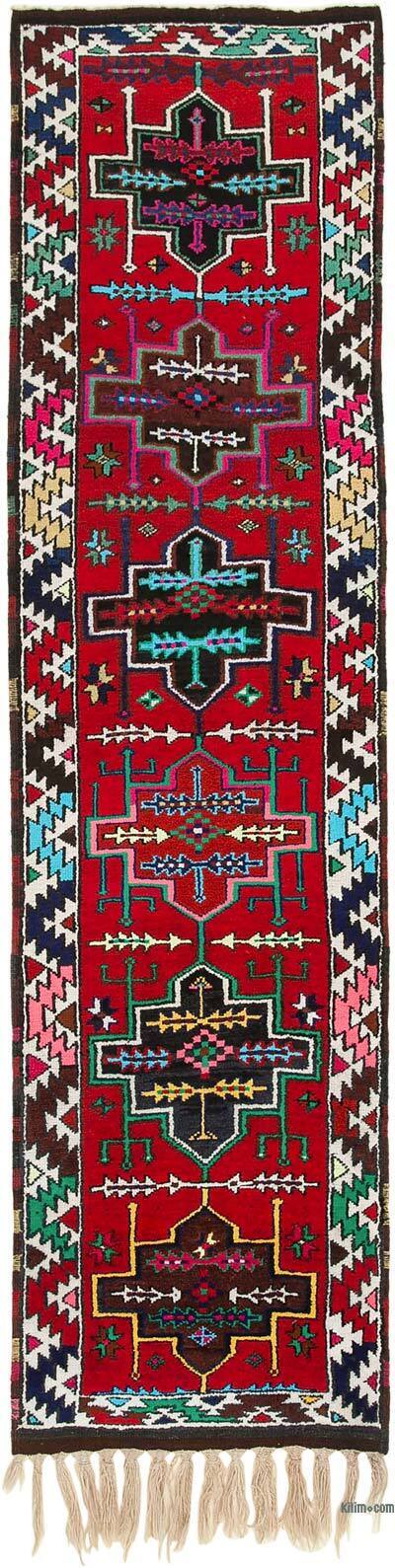 Vintage Tribal Runner Rug - 2' 11" x 11'  (35" x 132")
