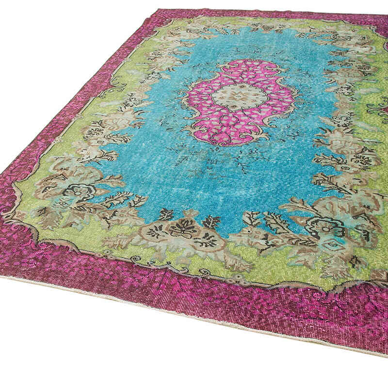 Yellow Hand Carved Over-Dyed Rug - 6' 6" x 10' 4" (78" x 124") - K0051560