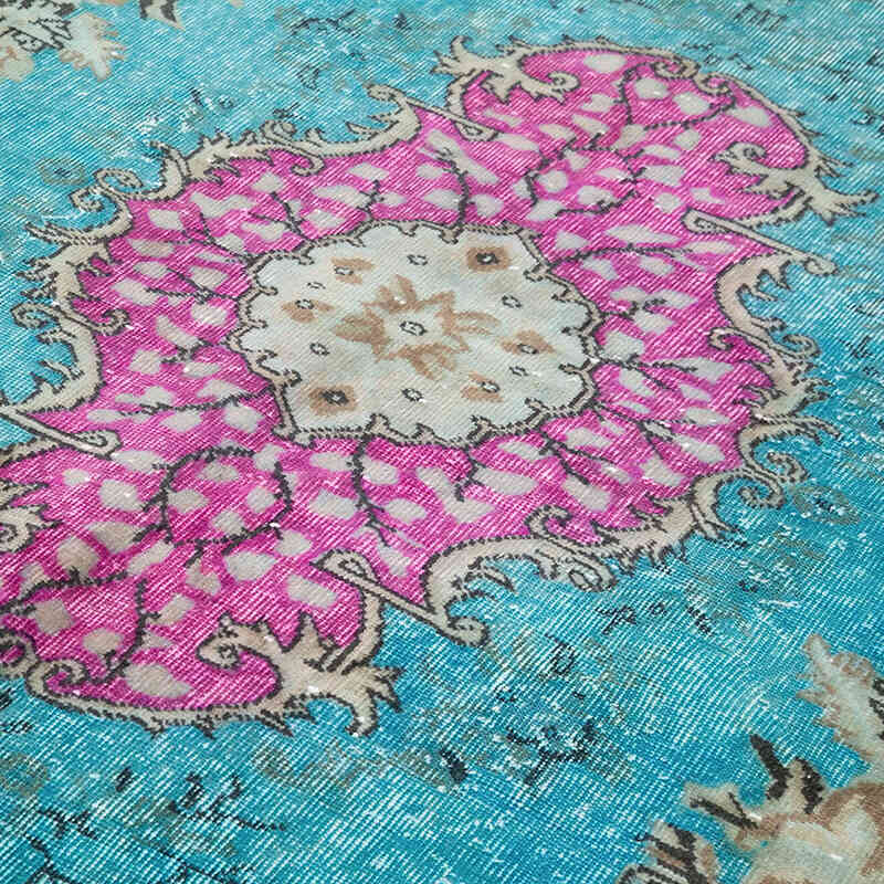 Yellow Hand Carved Over-Dyed Rug - 6' 6" x 10' 4" (78" x 124") - K0051560
