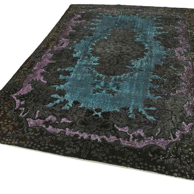 Aqua Hand Carved Over-Dyed Rug - 6' 2" x 9' 5" (74" x 113") - K0051584