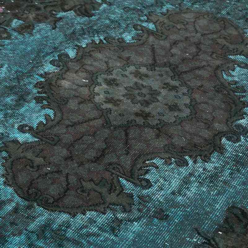 Aqua Hand Carved Over-Dyed Rug - 6' 2" x 9' 5" (74" x 113") - K0051584