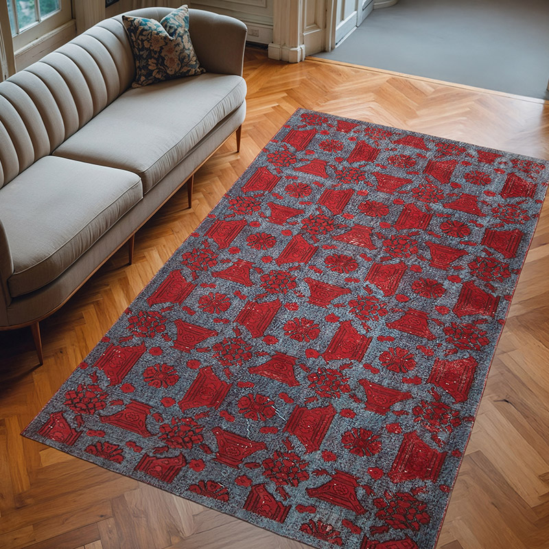 Alfombra Tallada a Mano Sobre Teñida - 173 cm x 296 cm - K0051587