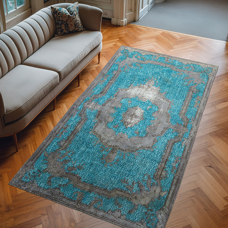 Hand Carved Over-Dyed Rug - 5' 1" x 9' 4" (61" x 112") - K0051596
