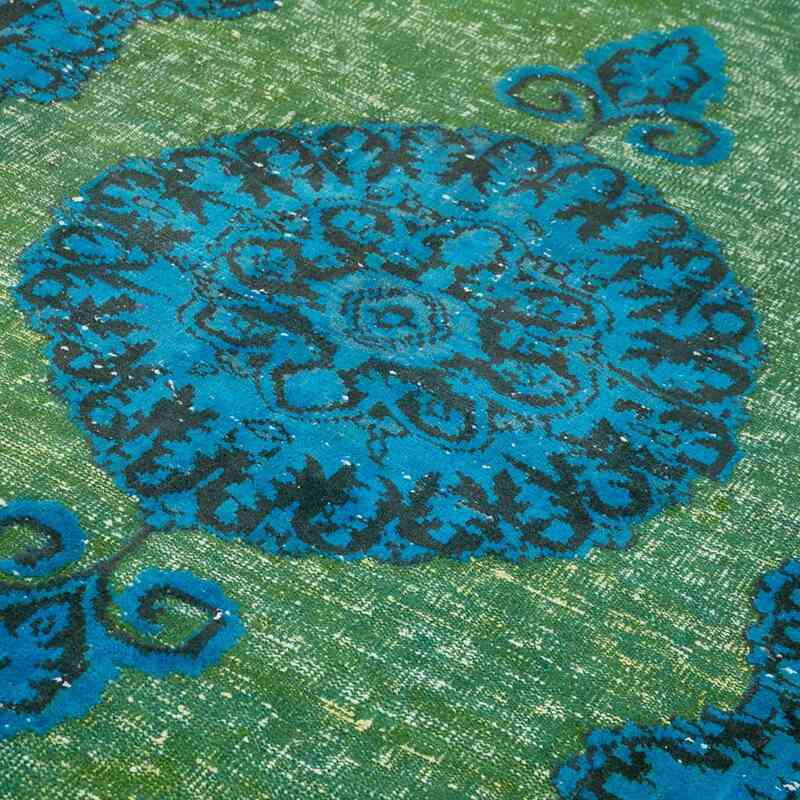 Green Hand Carved Over-Dyed Rug - 6' 2" x 10' 6" (74" x 126") - K0051599