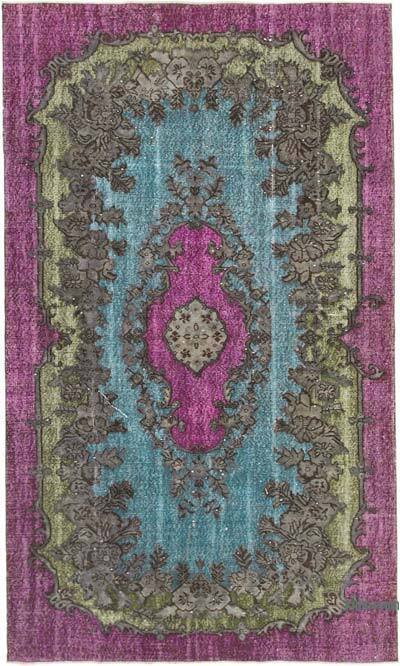 Hand Carved Over-Dyed Rug - 5' 5" x 9'  (65" x 108")