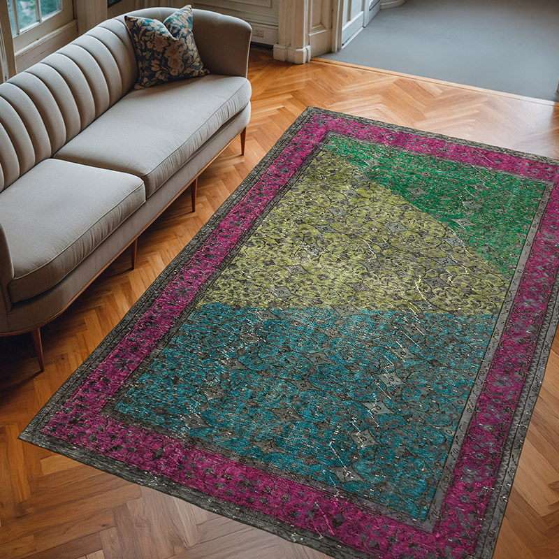 Alfombra Tallada a Mano Sobre Teñida - 205 cm x 303 cm - K0051621