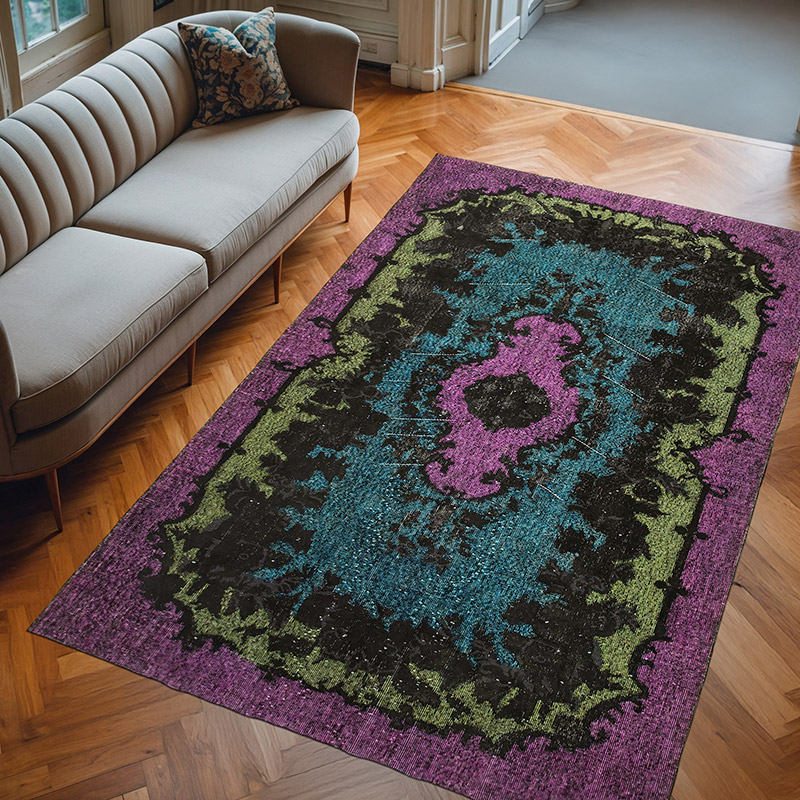 Hand Carved Over-Dyed Rug - 6' 2" x 9' 8" (74" x 116") - K0051638