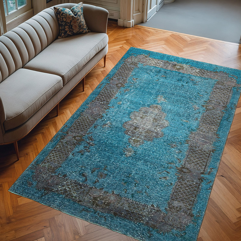 Hand Carved Over-Dyed Rug - 6'  x 9' 10" (72" x 118") - K0051645