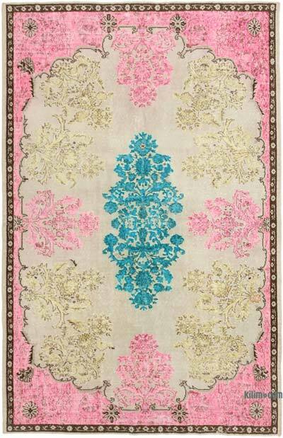 Blue Hand Carved Over-Dyed Rug - 6' 3" x 9' 6" (75" x 114")