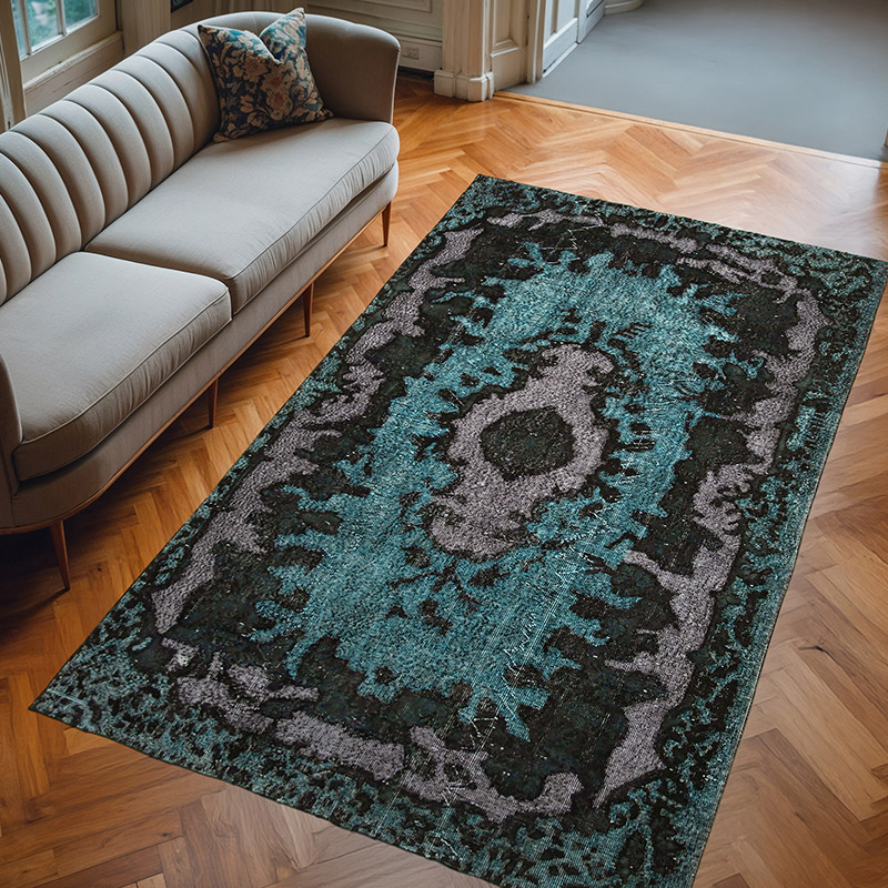 Hand Carved Over-Dyed Rug - 5' 9" x 9' 7" (69" x 115") - K0051659