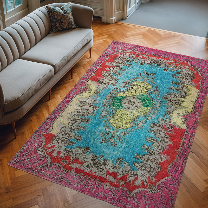 Hand Carved Over-Dyed Rug - 5' 11" x 9' 2" (71" x 110") - K0051673