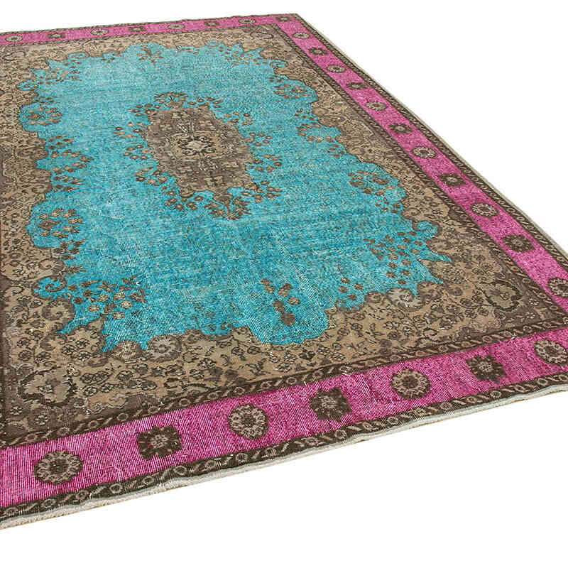 Fuchsia Hand Carved Over-Dyed Rug - 6' 10" x 10' 8" (82" x 128") - K0051678