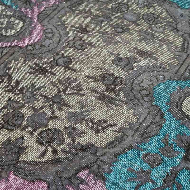 Gris, Turquesa Alfombra Tallada a Mano Sobre Teñida - 163 cm x 280 cm - K0051683