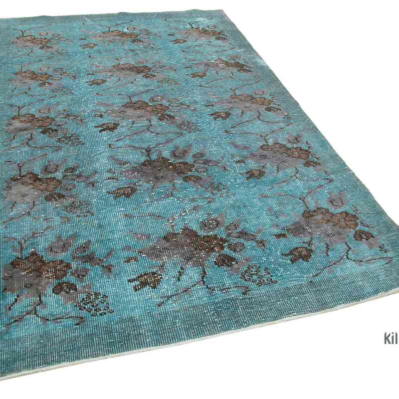 Brown Hand Carved Over-Dyed Rug - 5' 5" x 8' 8" (65" x 104") - K0051692