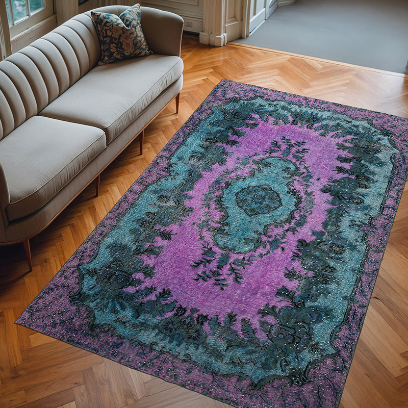Alfombra Tallada a Mano Sobre Teñida - 174 cm x 275 cm - K0051695