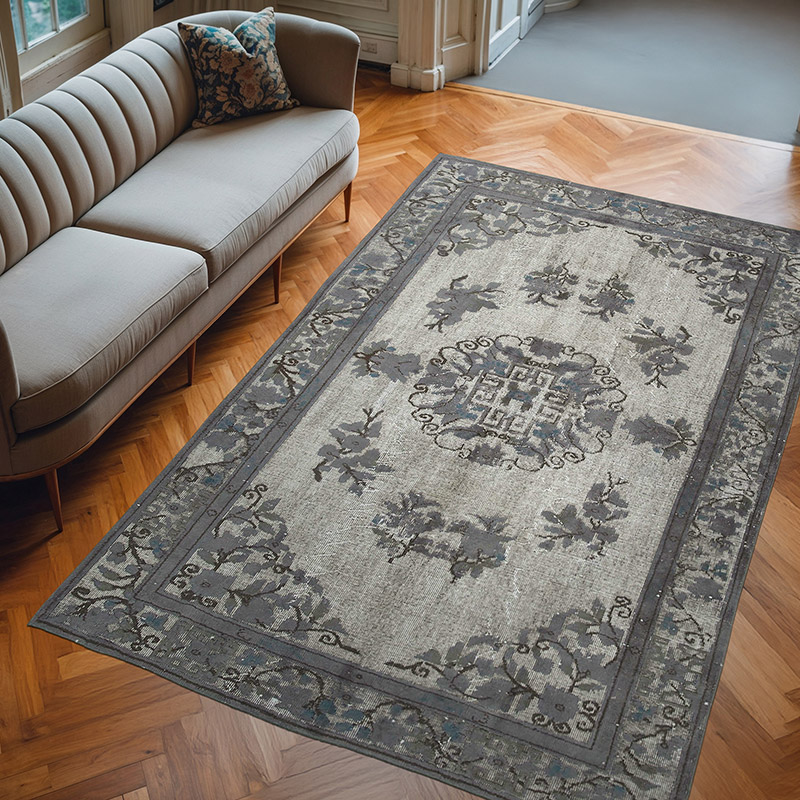 Hand Carved Over-Dyed Rug - 5' 11" x 9' 1" (71" x 109") - K0051705