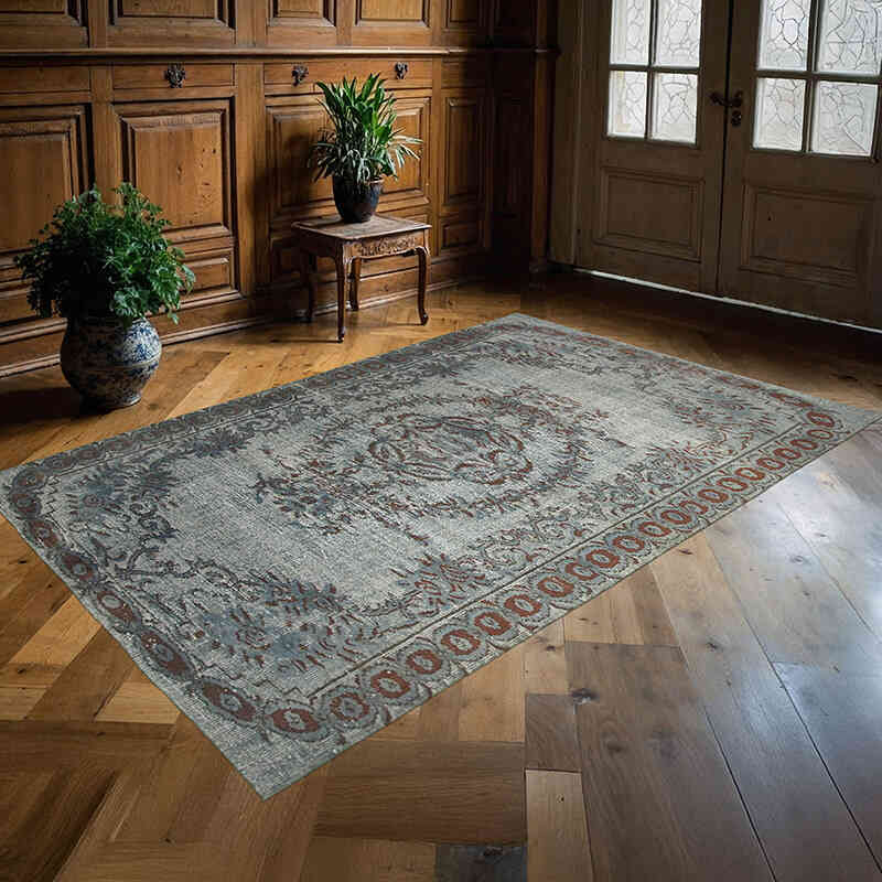 Alfombra Tallada a Mano Sobre Teñida - 175 cm x 265 cm - K0051716