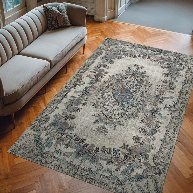 Hand Carved Over-Dyed Rug - 6' 7" x 10' 6" (79" x 126") - K0051718