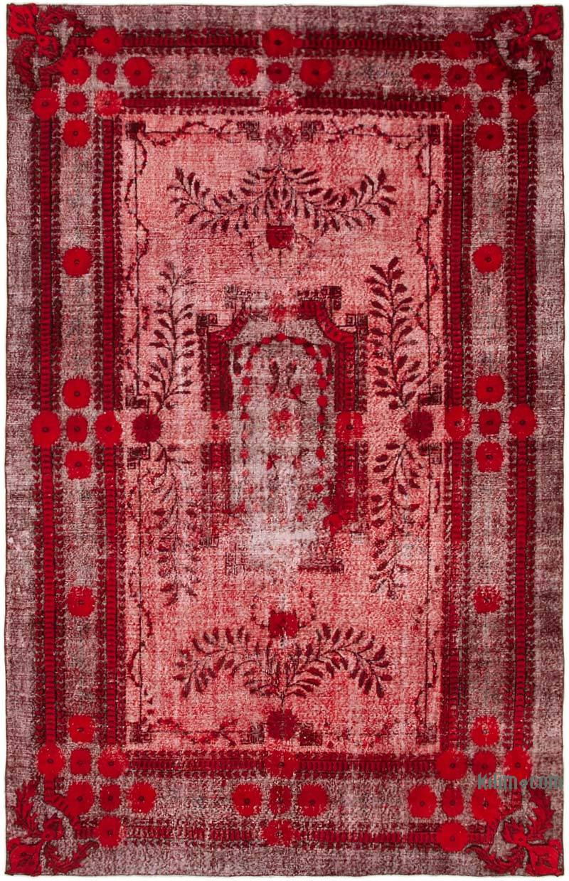 Hand Carved Over-Dyed Rug - 6' 11" x 10' 8" (83" x 128") - K0051745