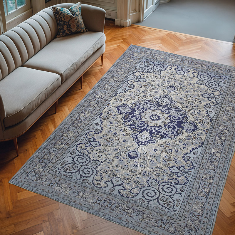 Hand Carved Over-Dyed Rug - 6' 3" x 9' 1" (75" x 109") - K0051757