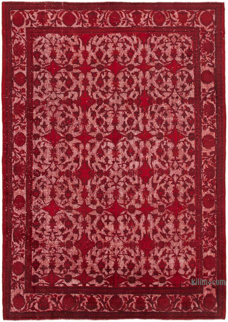 Hand Carved Over-Dyed Rug - 7' 1" x 10' 2" (85" x 122") - K0051769
