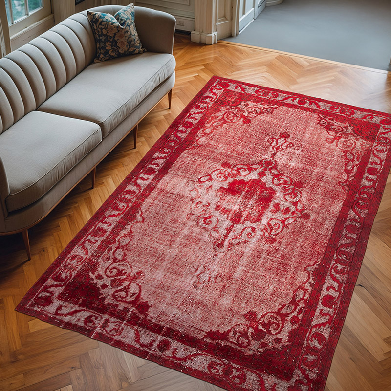 Hand Carved Over-Dyed Rug - 6' 4" x 10' 4" (76" x 124") - K0051770